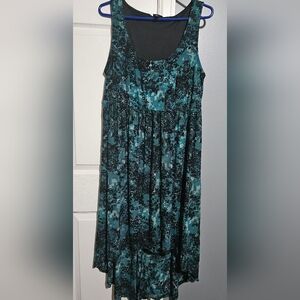 Torrid Teal and Black Sleeveless Dress